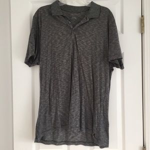 Van Heusen Short Sleeve Collared Polo Gray Large